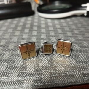 Men's Cufflinks Gold Tone With Star